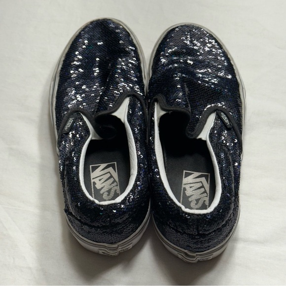 Vans Blue/Black Sequin Slip-On Shoes Women’s Size 8.5/Mens 7 - Picture 3 of 11